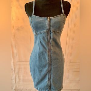 Denim zipper dress for a night out!